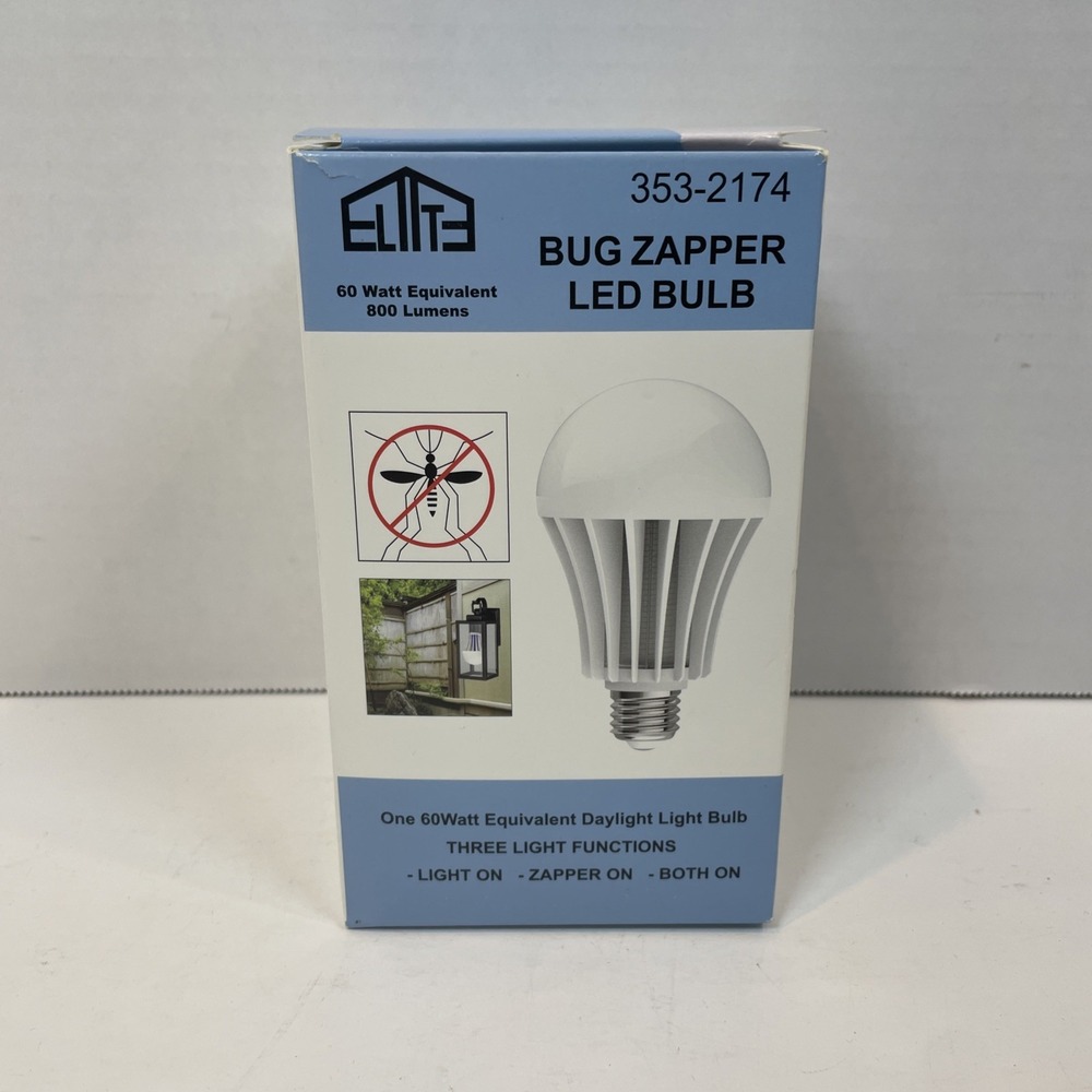 Elite Bug Zapper LED Bulb White 353-2174‎ 60W Equivalent 800 Lumens NEW